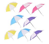 Vaguelly 8 pièces Miniature Tiny Umbrellas for Dollhouse Decor and Pretend Play Lightweight Mini Doll Sunny Rainy Umbrella Toys