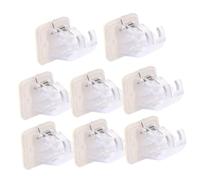Vaguelly 8 Pièces Tiges De Suspension Crochets Magnétiques Petit pour Supports De Tige De Rideau Adhésif avec Rideaux Titulaires Tringle à Rideau Collage Support De Tige Abdos Transparent