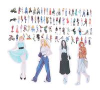 Vaguelly 80pièces Autocollants Thème Filles Stickers Étanches Pour Journaux Albums Photos Et Décorations Sportives Et Fashion