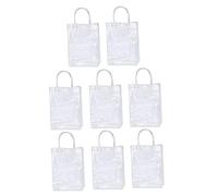 Vaguelly 8Pièces PVC Tote Bag Transparent Present Bags With Handles For Wine Crafts And Party Favors