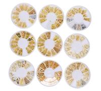Vaguelly 9 Boîtes Accessoires De Décoration D'ongles Accessoires De Manucure Bijoux Punks Ornement De Manucure Bricolage Autocollant De Manucure Rivet Clous Briller Blanche Alliage De Zinc