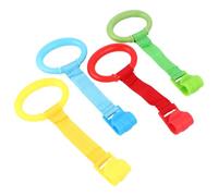 Vaguelly Anneaux de Traction Debout pour Bébé, 4 Pièces, Sangle Tressée en Plastique, Prise Confortable, Opération Simple, pour Lit Bébé et Maison