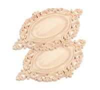 Vaguelly Applique Décorative Sculpté Ovale, Style Chinois Classique | Bois Massif, Motif Sculpté Raffiné, pour Tiroirs de Commode et Miroirs, Touche Élégante