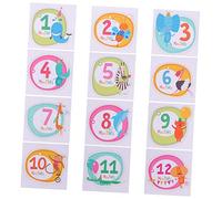 Vaguelly Autocollants Créatifs pour Bébé -né 1 Set en Papier, Accessoires Photo pour Immortaliser 12 Premiers Mois, Présent pour Garçon et Fille