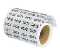 Vaguelly Autocollants Faciles à Utiliser Décoller Rectangulaires Numérotés en Pvc 1 Rouleau pour Classement et Étiquetage de Stockage