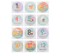Vaguelly Autocollants Mois pour Bébé en Papier, Ensemble 1 Set, Accessoires Photo pour Nouveaux-nés, Souvenir de Croissance et Partage sur Réseaux Sociaux