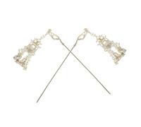 Vaguelly Baguettes à Cheveux Chinoises Vintage 2 Pièces 16 Cm Métal Pendentif Lanterne Femmes Adolescentes Coiffure Hanfu Accessoires Traditionnels
