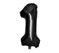 Vaguelly Ballons Chiffres Noirs avec Ballons Aluminium Jumbo pour Décoration Anniversaire Fête et Auto Étanchéité et Réutilisables