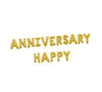 Vaguelly Ballons Lettres Happy Anniversary Film Aluminium Doré Kit Décoratif pour Mariage et Fête Ballons de Mariage Réutilisables pour Cérémonie et Anniversaire