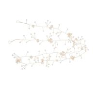 Vaguelly Bandeau de Mariée Tressé Cuivre 1 M Fleurs Cinq Pétales et Perles Dorées, Accessoire de Cheveux de Mariage Léger et Élégant pour Cérémonie Nuptiale