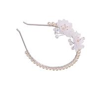 Vaguelly Bandeau fleur perle femme blanche the fleur charm épingles de cheveux de mariage coiffes de mariée pour mariage bande de cheveux exquise décoration de mariage Alliage de zinc