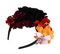 Vaguelly Bandeau Fleur Rose Simulé pour Fête Halloween Accessoire Cheveux Floral pour Filles Design Naturel et Couleur Vive Mariage et Carnaval Couleur Aléatoire