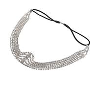 Vaguelly Bandeau Strass Superposé hair charms hair toppers Chaîne de front mariée accessoire femme para bandeau de mariée chaîne de tête de mode coiffure de bijoux de cheveux alliage Silver