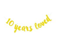 Vaguelly Banderole Anniversaire Aimés Décoration Suspendue Festive pour Fête Bannière Dorée Robuste pour Mur Porte et Fenêtre