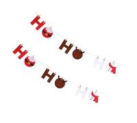Vaguelly Bannière de Noël à Suspendre Hohoho en Tissu Non Tissé, Lot de 2 Pièces, Décoration Festive pour Fenêtres, Portes et Murs, pour Fêtes et Anniversaires, Décoration de Maison Noël