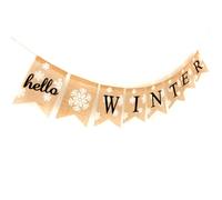 Vaguelly Bannière en Lin Délicate Flocon D'hiver pour Décoration de Fête Intérieure Guirlande Chic et Accessoire Photo pour Ambiance Festive