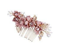 Vaguelly Barrette à Cheveux De Mariage Coiffe De Mariée Avec Perles Et Fleurs Accessoires Pour Femmes De Mariage