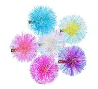 Vaguelly Barrettes à Cheveux Colorées Lot de 6 Pompons Duveteux Accessoires pour Cheveux Fins Design Élégant et Adolescentes Décoration de Fête