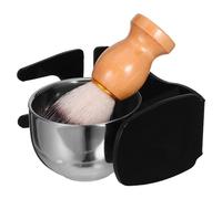 Vaguelly Blaireau à Raser et Bol à Raser en Acier Inoxydable Support Ensemble de Rasage pour Homme Brosse à Barbe Kit Complet pour Soin Barbe pour Rasage Quotidien et Nettoyage Facile