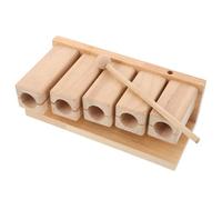 Vaguelly Bloc de percussion en bois, percussions rythmiques, claquettes, instrument de musique 5 tons avec marteau pour temples, yoga, éducation préscolaire