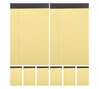 Vaguelly Bloc-notes à papier ligné large, 8 carnets, jaune, bloc-notes pour listes de tâches et carnet d’idées, pour l’école et la prise de note