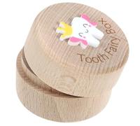 Vaguelly Boîte à Dents de Lait Design Sculpté 3d en Bois Grand Espace de Rangement pour Conserver Souvenirs de Dentition des Bébés Garçons