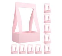 Vaguelly Boîte à Fleurs en Papier Rose, Lot de 10 Pièces, Compacte et Légère, Design Élégant pour Emballage Floral Lors de Diverses Célébrations