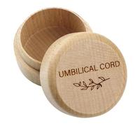 Vaguelly Boîte à Souvenirs en Bois pour Cordon Ombilical Bébé Boîte de Rangement Hermétique Contenant Compact 1 Pièce Présent Naissance pour Conserver Premiers Souvenirs Bébé