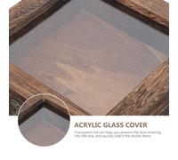 Vaguelly Boîte à Spécimens en Bois de Paulownia Carbonisé 15X15X45 CM Couvercle Transparent Anti-Poussière Coffret Rétro pour Présentation de Lépidoptères et Collection d’Insectes