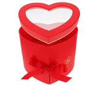 Vaguelly Boîte Boîte Boîte D'amour Salutation Boîtes Coeur Pour Fleurs Faire La Fête Cœurs Coffres- Mariage Double Rouge Matériau En Papier Composite