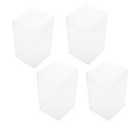 Vaguelly Boîte de Rangement en Acrylique Transparente 4 Pièces, Grosse Taille, Boîte D'affichage Cubique pour Figurines et Objets de Collection, Vitrine Bureau Résistante, pour Exposition