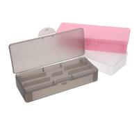 Vaguelly Boîte de Rangement en Plastique à Double Couche 3 Pièces pour Outils de Manucure et Pédicure, Organisateur Transparent, Rose et Noir Translucide, Étui Compact pour Accessoires