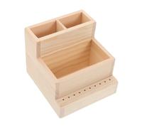 Vaguelly Boîte de Rangement Manucure Bois Capacité Organisateur Compartimenté pour Outils de Beauté Support Forets de Perceuse Ongulaire Protection Portable pour Salon et Usage