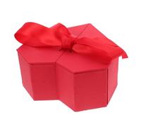 Vaguelly Boîte réception en forme de épouser truc Présent affichage de bracelet de de bébé proposition de porteur de l'anneau décoration du cœur anneau mené papier rouge