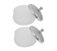 Vaguelly Bol En Verre Cristal Pour Manucure Dappen 2 Pièces Petit Format Couvercle Inox Mat, Récipient Liquide Nail Art, Accessoire Professionnel Ongles