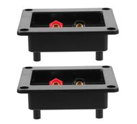 Vaguelly Bornier de Subwoofer Carré en Abs et Cuivre, Lot de 2 Pièces, Installation Facile et Connexion Sécurisée pour Enceintes et Configurations Audio Domestiques