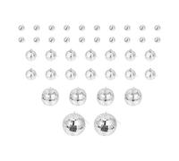 Vaguelly Boules Disco Miroir 40 Pièces 10 Cm 8 Cm 5 Cm 3 Cm Sphères Décoratives à Facettes Boucle Suspendre pour Décoration Mariage, Gâteau et Scène Festive