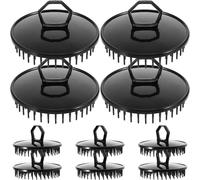 Vaguelly Brosse à Cheveux Portable en Plastique Noir 10 Pièces Petit Masseur de Cuir Chevelu pour Augmenter la Circulation Sanguine et Détente Lors des Voyages