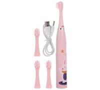 Vaguelly Brosse à Dents Électrique pour Garçon et Filles Brosse Douce en Microfibre, Nettoyage en Profondeur, Batterie 400 Mah, Design Portable et Étanche pour Usage Domestique