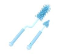 Vaguelly Brosse de Nettoyage pour Biberons de Silicone Design Rotatif à Degrés Pratique et pour Biberons et Sucettes Bleu avec Boîte