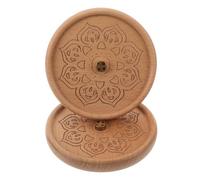 Vaguelly Brûleur d'encens en Bois 2 pièces : Support d'aromathérapie en Forme de Lotus, récipient décoratif pour Cendres, Plateau d'autocollants d'encens en Bois pour Bureau