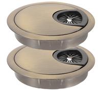 Vaguelly Cache-Trou de Câble en Alliage de Zinc 60mm pour Bureau, Organiseur de Câbles 2pcs pour Gestion et Passage des Fils Bureau
