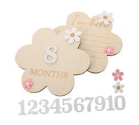 Vaguelly Cartes Bois pour Garçon Fille à Mois Suivi de Croissance Mensuel Accessoires Photo Gravés pour Annonces et Souvenirs Kit pour Shower et Premières Étapes