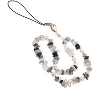 Vaguelly Chaîne de Téléphone Perles Naturelles Cristal Accessoire Décoratif pour Portable Portable Suspendu Élégant pour Femmes Compatible Étui Téléphone