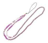 Vaguelly Chaîne de Téléphone Portable en Perles Décoratives Pendentif Alphabet Violet, Corde en Pâte Polymère, Accessoire Suspendu pour Femme, Taille Unique, Usage Polyvalent
