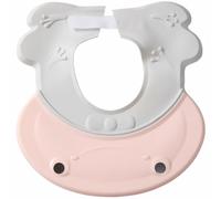 Vaguelly Chapeau de Shampoing Bébé Rose Imperméable Visière Anti-retour de Mousse, Protège Oreilles et Yeux, Design Ajustable en Pp et Tpe pour Bain