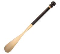 Vaguelly Chausse-pied de 35 cm de long, embout en laiton, manche en bois, cuillère à chaussures pour bottes, hommes, femmes, seniors, grossesse, personnes de taille, enfants, personnes âgées,