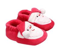 Vaguelly Chaussures pour Bébés Qui Commencent à Marcher 0-1 An Souples Semelle Douce en Coton Rouge 12Cm Chaussures d'Intérieur d'Hiver Confortables pour Tout-Petits