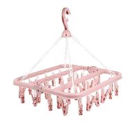Vaguelly Cintre Pliable avec Clips en Plastique 32 Pinces Étendoir à sous-vêtements Et Chaussettes Rouge Séchage Rapide Anti-UV pour Garçon Et Et Adultes Buanderie Et L'extérieur