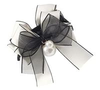 Vaguelly Clip D'arc Barrette Mignon Accessoires Mariage Style Gland Clip à Griffe De Poils Pinces à Cheveux Arc Rose Perles Pour Scintillant Dame Clips Marié Petit En Tissu Blanche